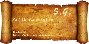 Sulik Gabriella névjegykártya